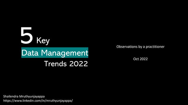 Data Management Trends 2022 Shailendra Mruthyunjayappa Pdf Data Management Trends 2022 Shailendra Mruthyunjayappa Pdf