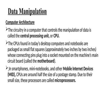 Understanding CPU Architecture and Data Manipulation in Modern Devices ...