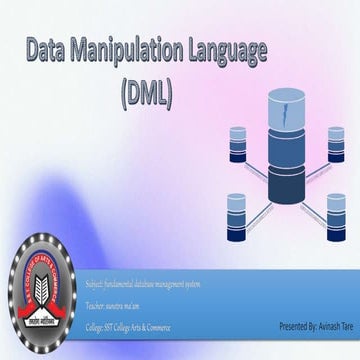 Data Manipulation Language (DML).pptx | Databases | Computer Software ...
