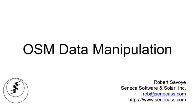 Rob Savoye, Freelance Developer, OSM Data Manipulation | Workshop | SotM Asia...