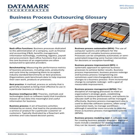 Business Process Outsourcing Glossary