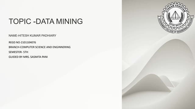 DATA MINING seminar prjzkpwnshzghBwkwodoxjz