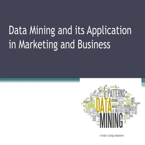 Data mining in marketing | PPT
