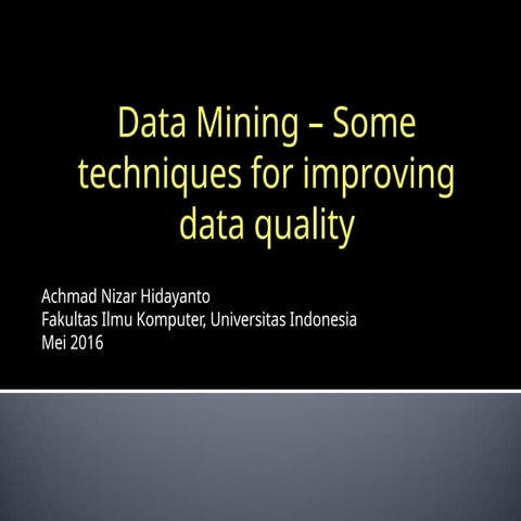 data mining data quality management - see | PPT