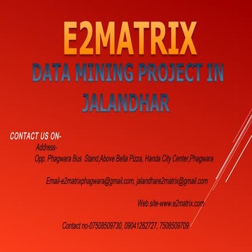 Data mining final year project in jalandhar | PPT