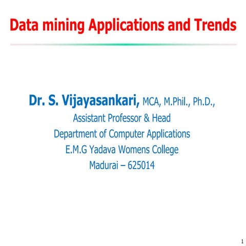 Data Mining Application and Trends | PPT