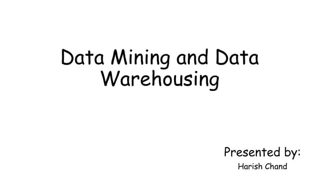 Data mining & data warehousing (ppt)