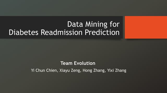 Data mining for diabetes readmission