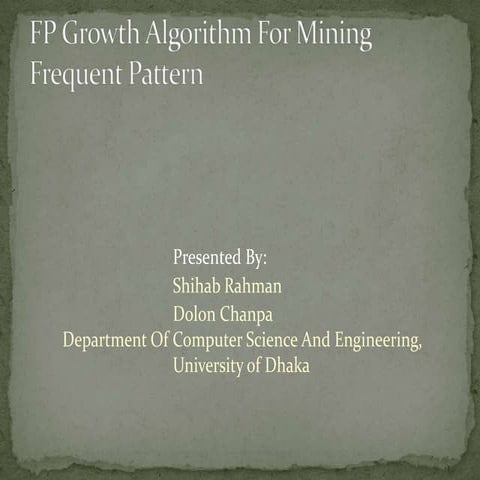 Data mining fp growth | PPTX