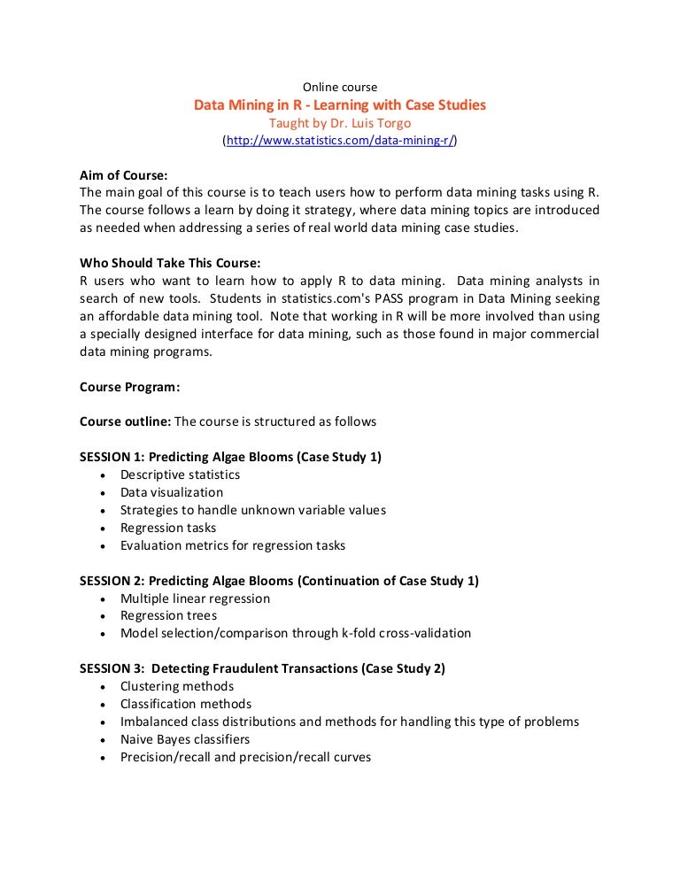 data mining with r learning with case studies