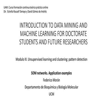 Data mining machine learning - Modulo III -SOM networks - F Moran - 20-04-202...