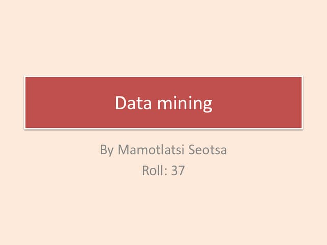 Data mining 