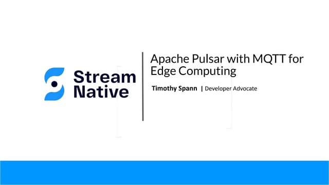Data minutes #2   Apache Pulsar with MQTT for Edge Computing Lightning - 2022