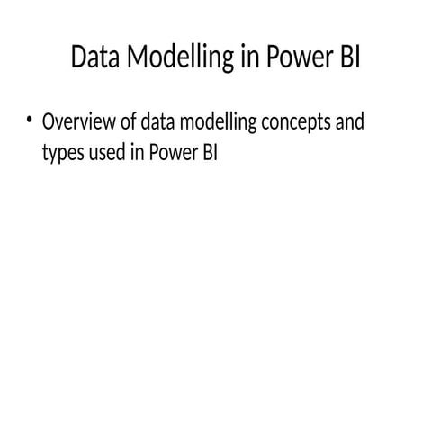 Data Modeling with Power BI | PDF