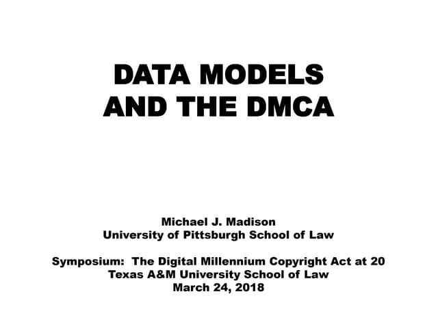Data Models and the DMCA