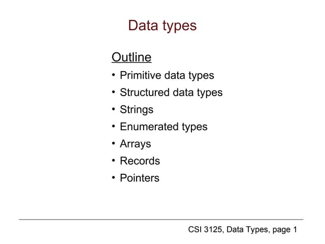 data of computer and type of value required to represent the actual data.ppt