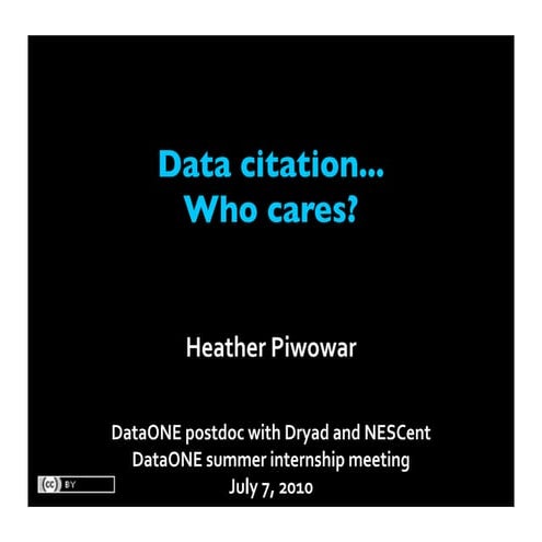 Data citations:  who cares?