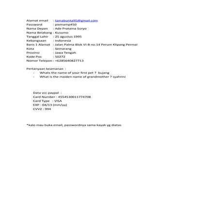 Data paypal | DOC