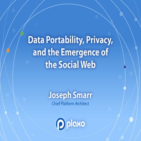Data Portability, Privacy, And The Emergence Of The Social Web Presentation