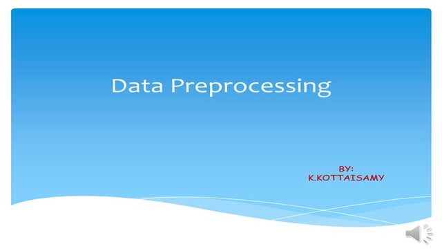 Data preprocessing in Machine learning | PPT
