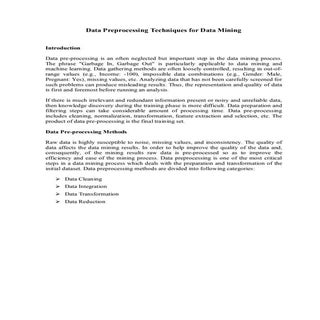 Data preprocessing