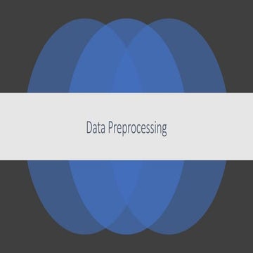 Data preprocessing for Machine Learning with R and Python | PPT