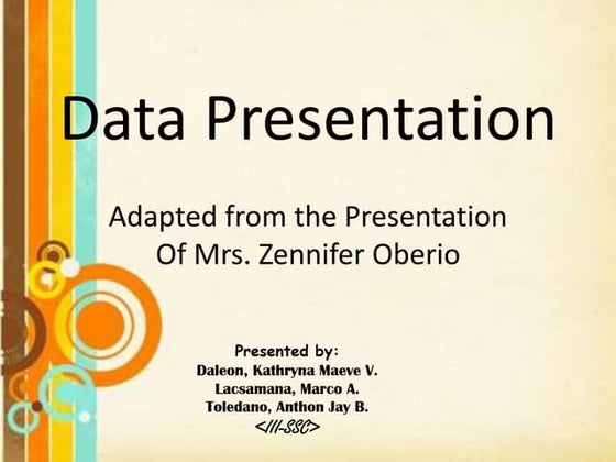 Presentation of data | PPT