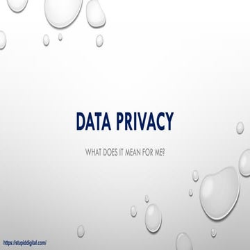 [ Data privacy ] what does it mean for you #1