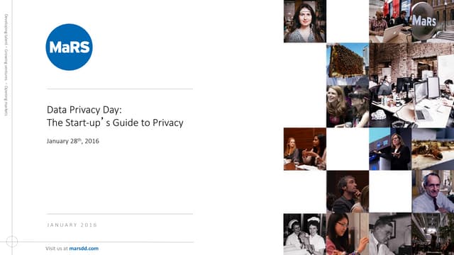 Data Privacy Day - MaRS Best Practices
