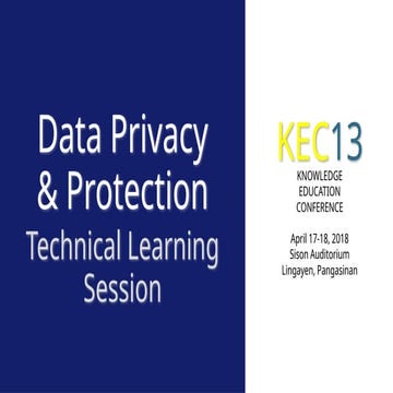 Data Privacy & Protection for the Data Privacy Act