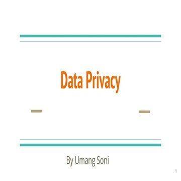 Data Privacy Principles and Stakeholders expectations | PPT