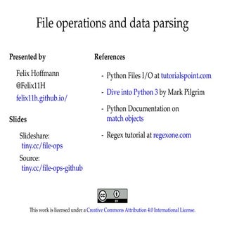 Python - File operations & Data par...