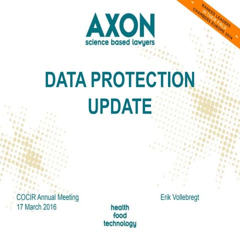 EU data protection and security update COCIR annual meeting 2016