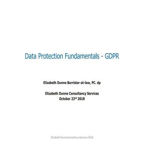 Data Protection GDPR Basics