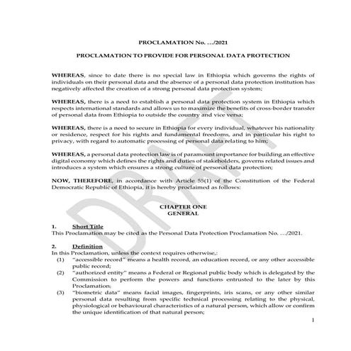 Data Protection Proclamation draft.pdf