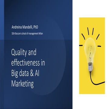 From data quality to Big Data & AI (BDAI) marketing quality