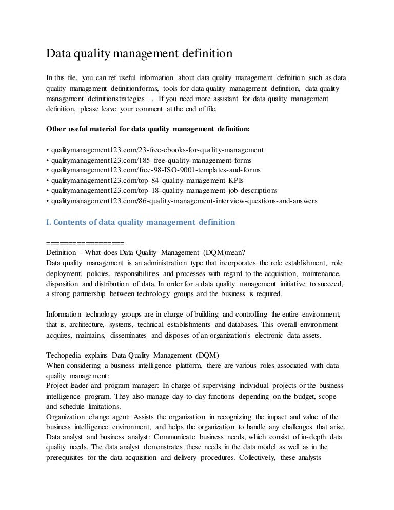 data quality analyst job description