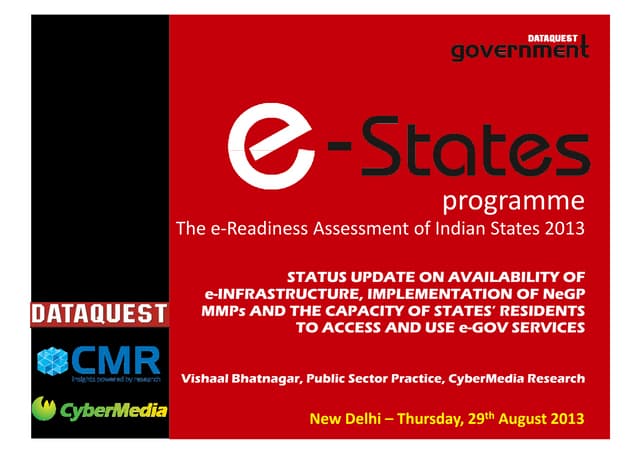 Dataquest cmr e-readiness assessment of indian states 2013 29-august2013