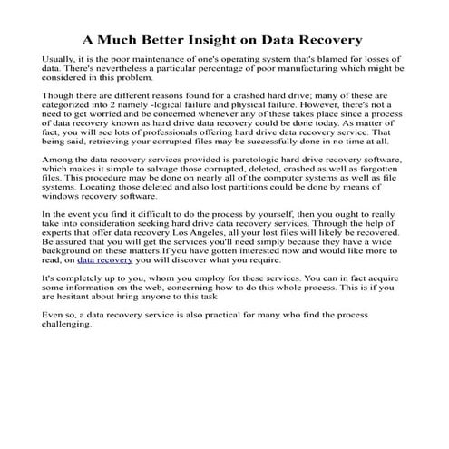 Data recovery report | DOCX