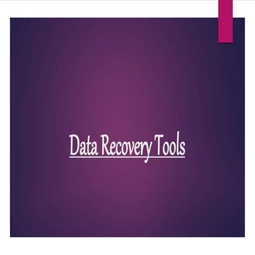 Data recovery tools