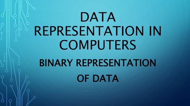 Data representation in computers