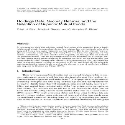 Data returnsselectionoffunds elton_gruber