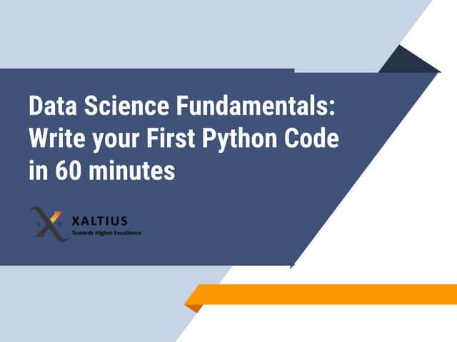 DataScience fundamentals and Python Coding | PPT