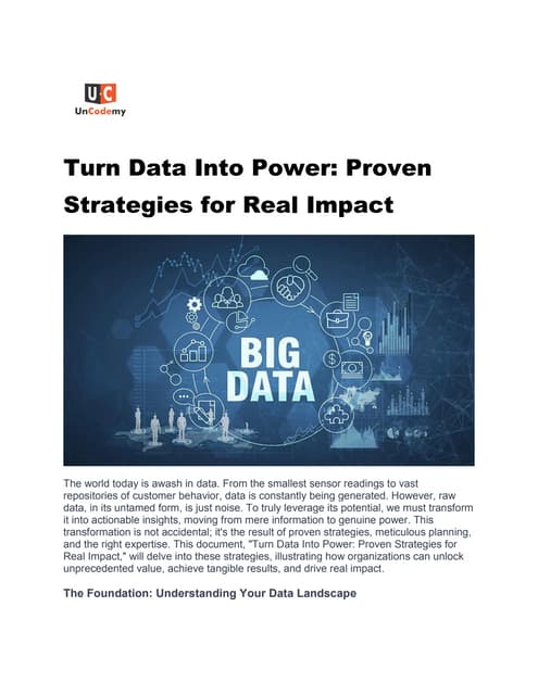 Turn Data Into Power: Proven Strategies for Real Impact