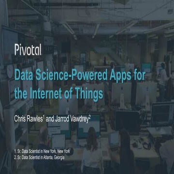 Data Science Powered Apps for Internet of Things