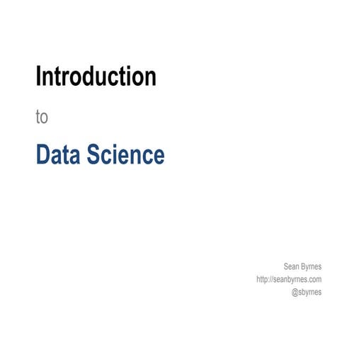 Introduction to Data Science | PPT