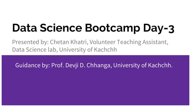 Data science bootcamp day 3