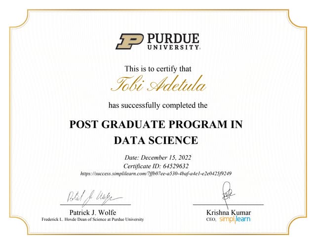 Purdue University Data Science Certificate Data Science Certificate.pdf