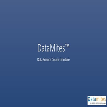 Data Science Course in Indore with internship.