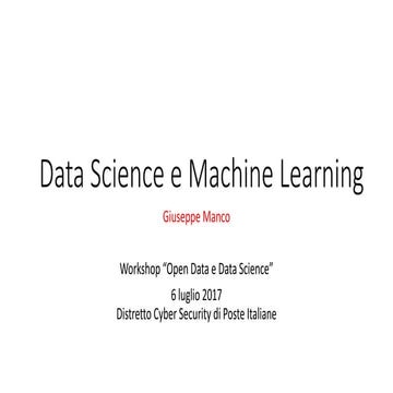 Data science e machine learning | PPT